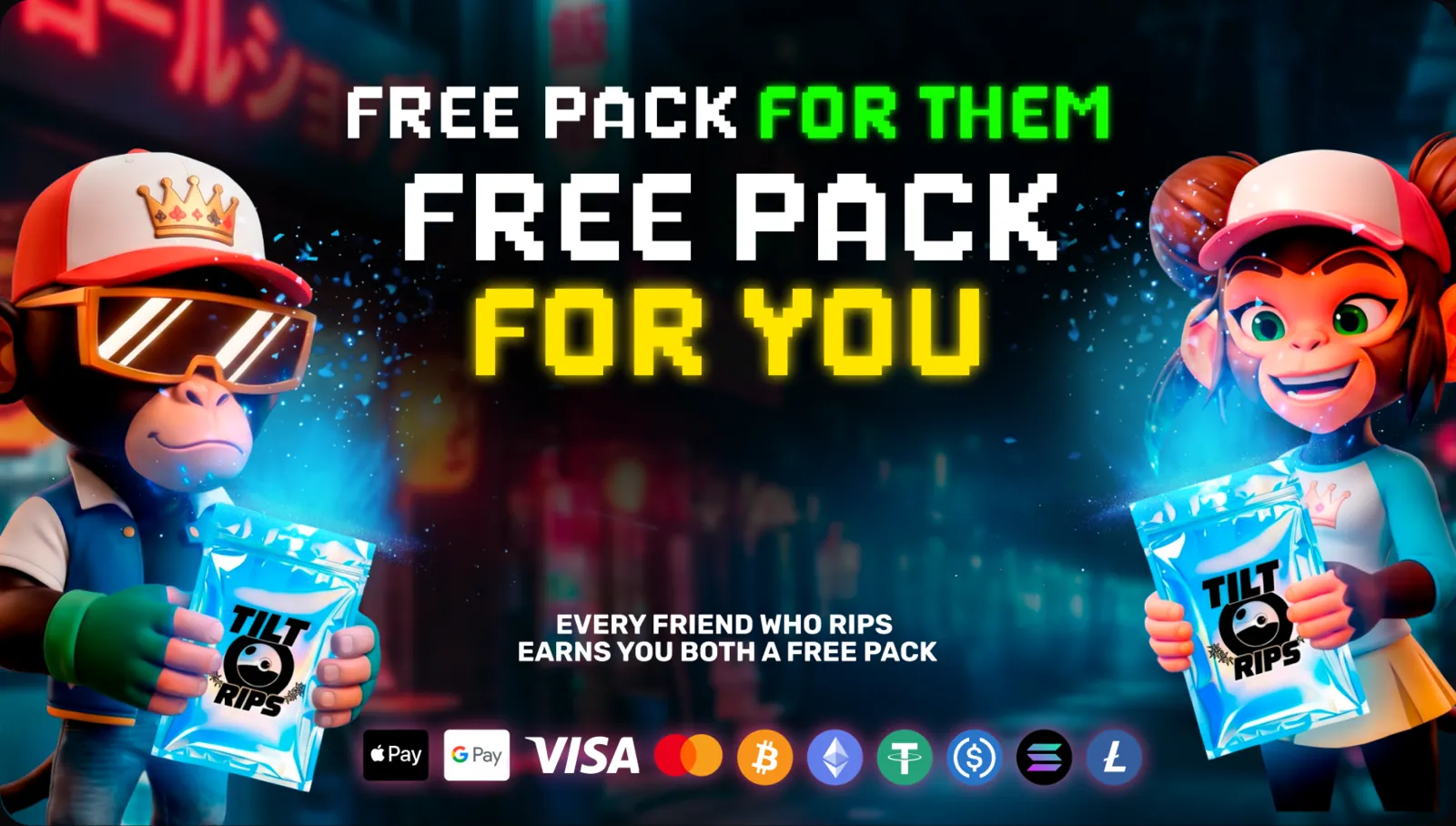 Join TiltRips and claim a free collectible card pack